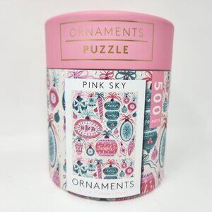 Pink Sky 500 Piece Pink Christmas Ornaments Puzzle In Decorative Canister Sealed